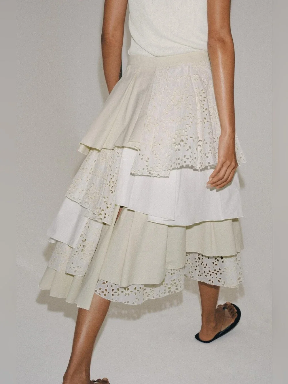 ZARA ZW COLLECTION LIMITED EDITION PATCHWORK MIDI SKIRT